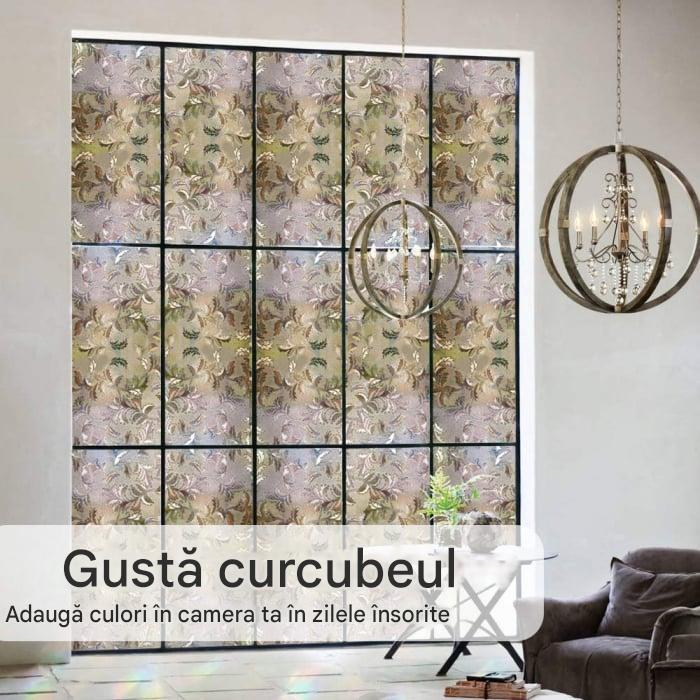 folie geam electrostatica frunze holografice MaffStuff [8]