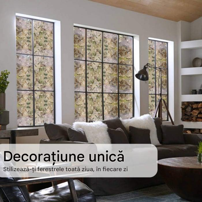 folie geam electrostatica frunze holografice MaffStuff [9]