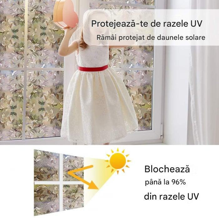 folie geam electrostatica frunze holografice MaffStuff [7]