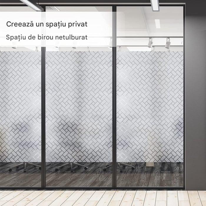 folie geam electrostatica model geometric semi transparenta MaffStuff [16]