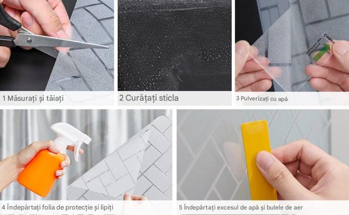 folie geam electrostatica model geometric semi transparenta MaffStuff [15]