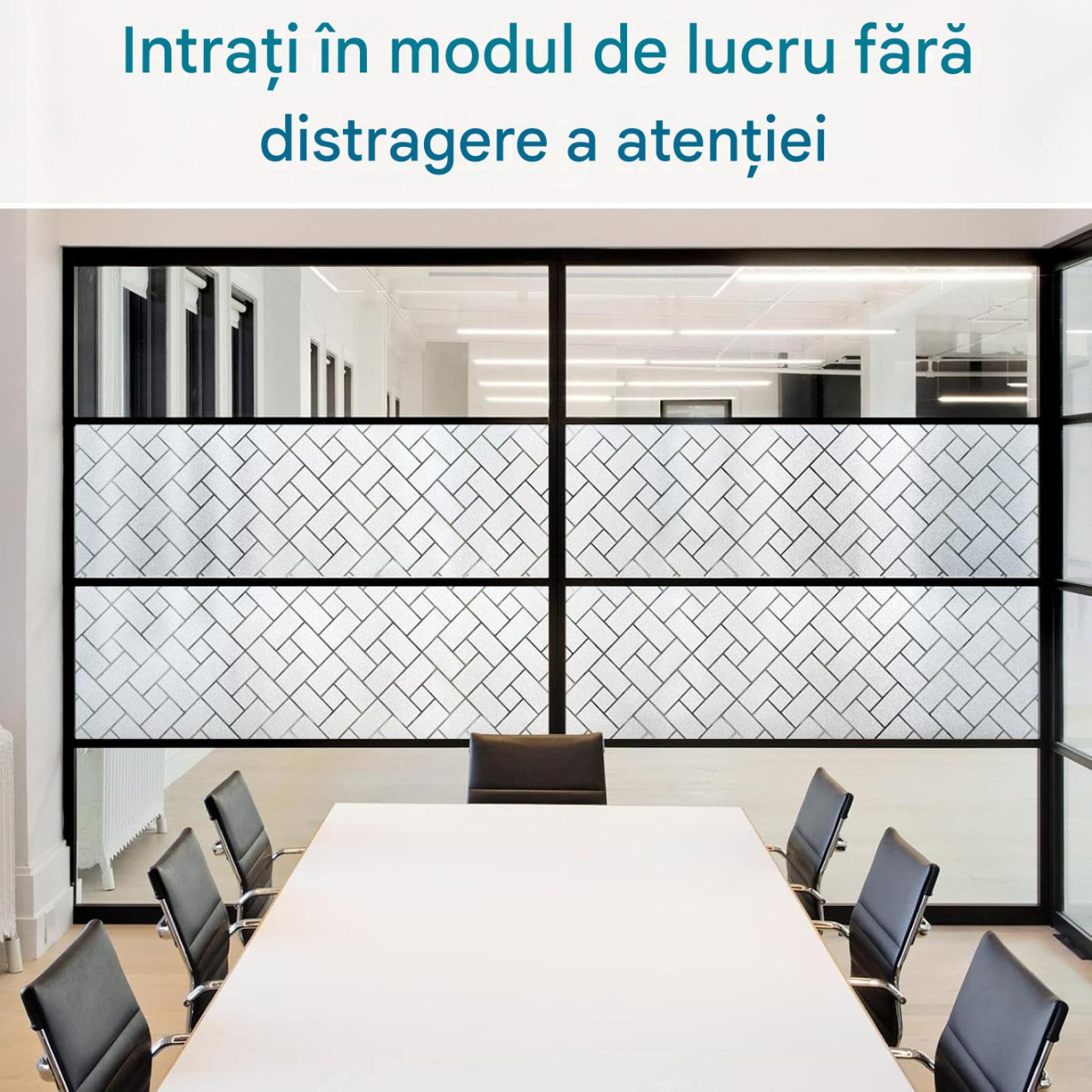 folie geam electrostatica model geometric semi transparenta MaffStuff [14]