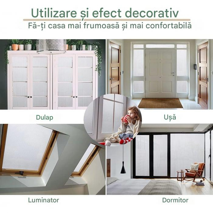 folie geam electrostatica linii verticale alba MaffStuff [6]