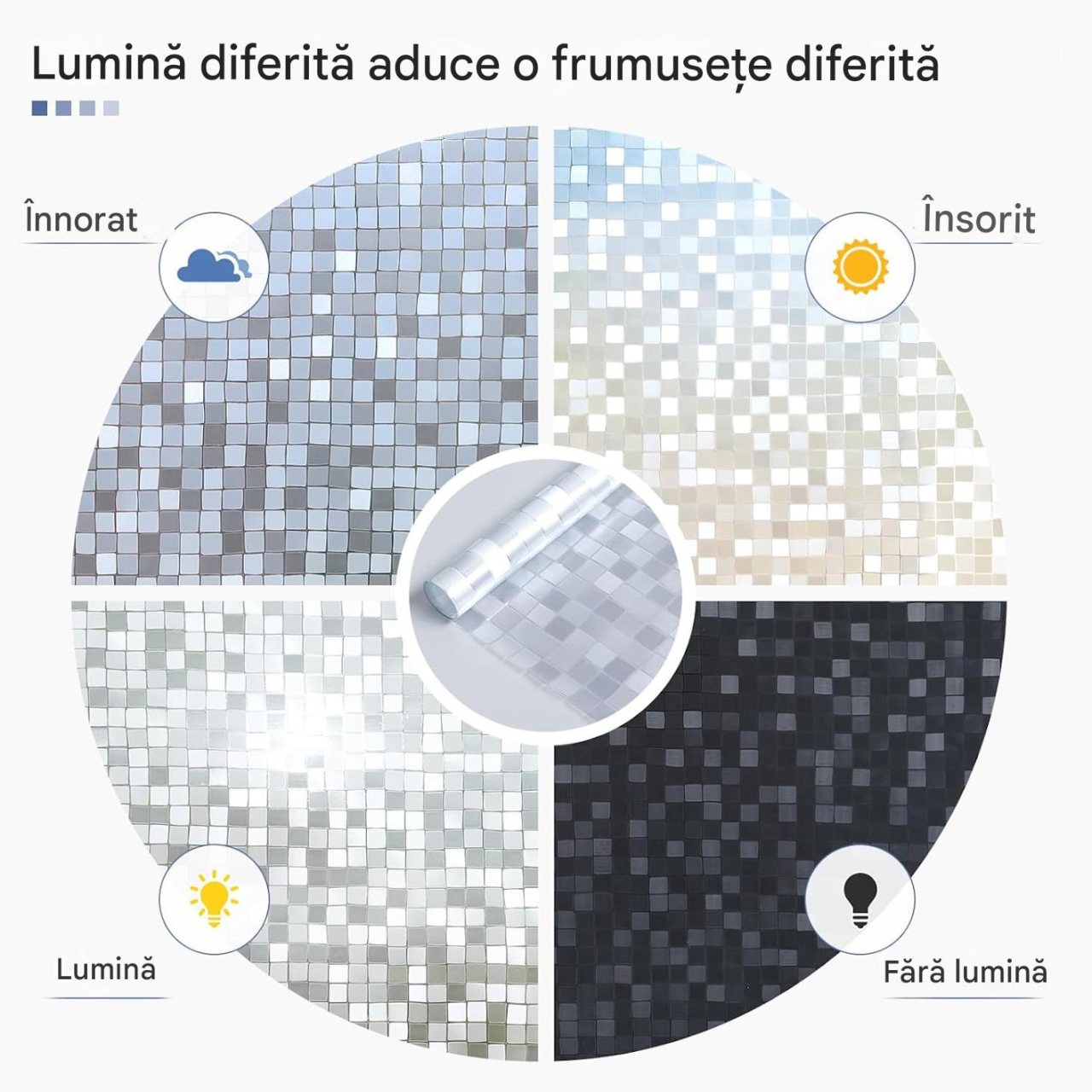 folie geam electrostatica mozaic holografic transparent MaffStuff [10]