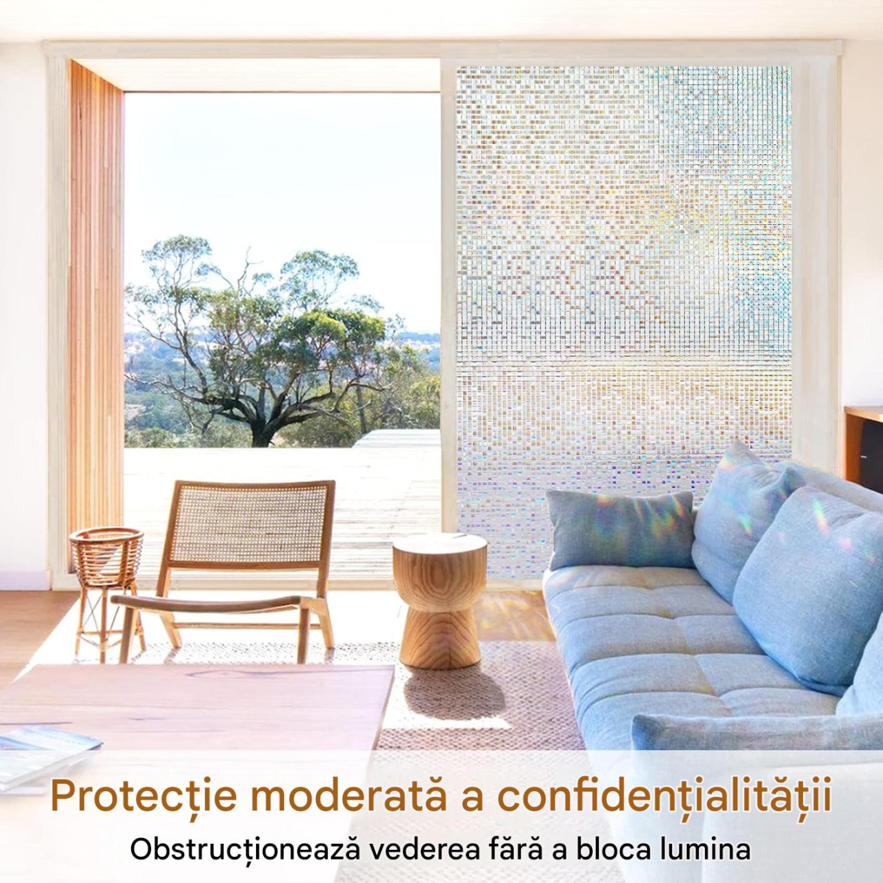 folie geam electrostatica mozaic holografic transparent MaffStuff [16]