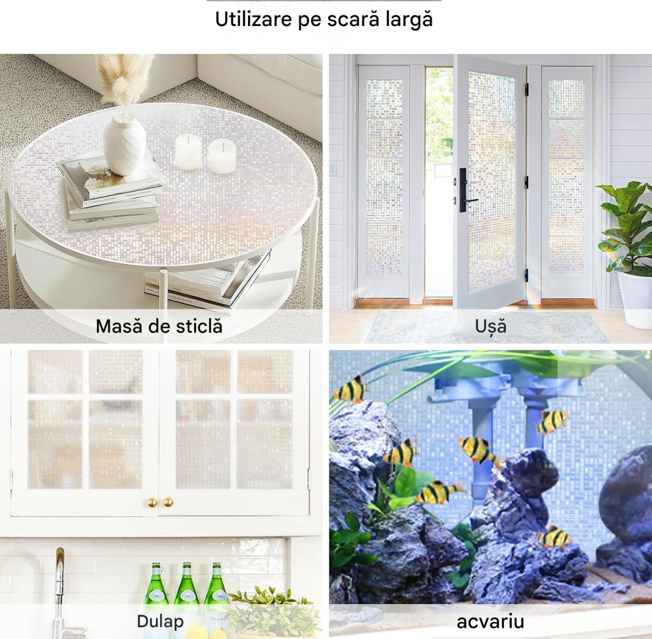 folie geam electrostatica mozaic holografic transparent MaffStuff [12]