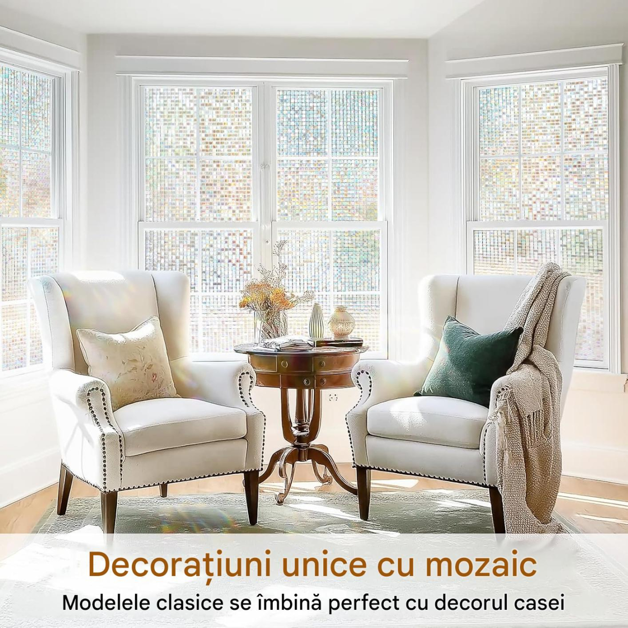 folie geam electrostatica mozaic holografic transparent MaffStuff [15]