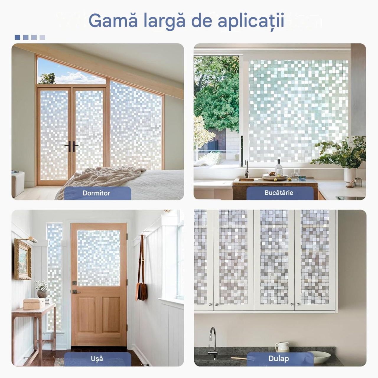 folie geam electrostatica mozaic sablat alb MaffStuff [8]