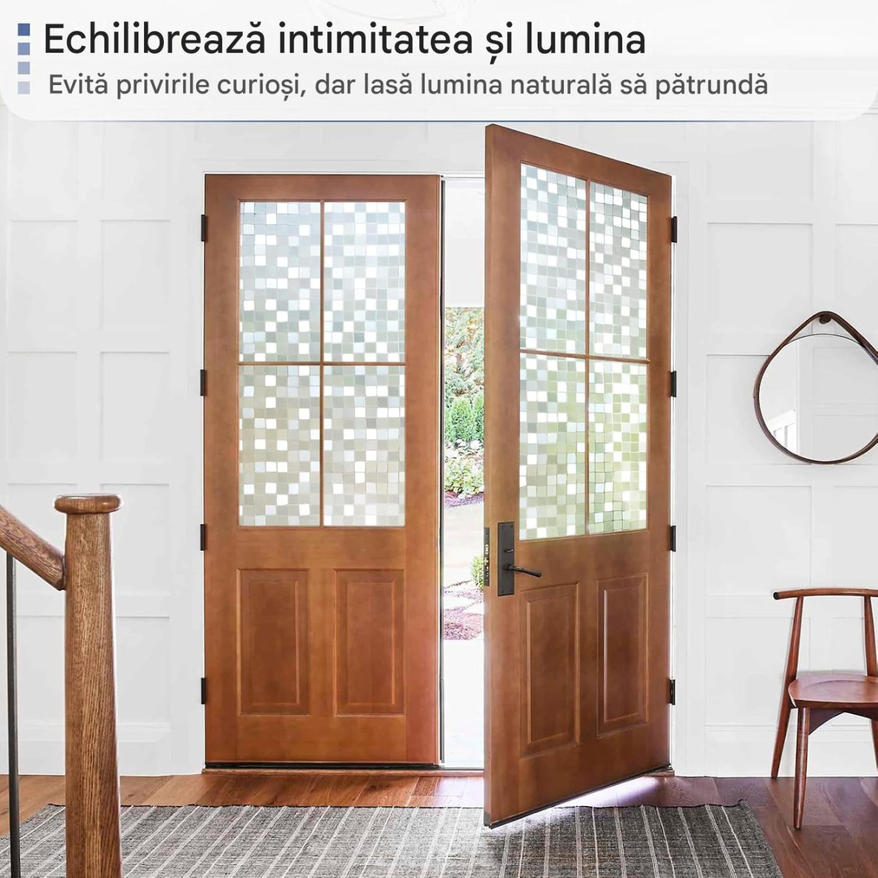 folie geam electrostatica mozaic sablat alb MaffStuff [6]