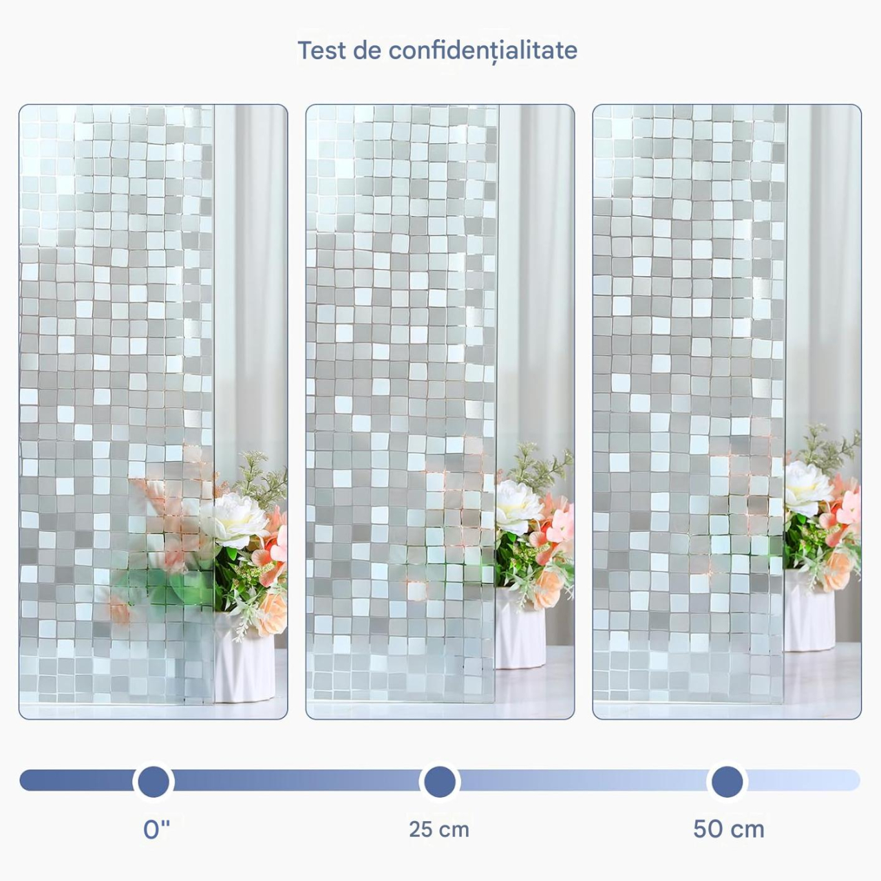 folie geam electrostatica mozaic sablat alb MaffStuff [7]