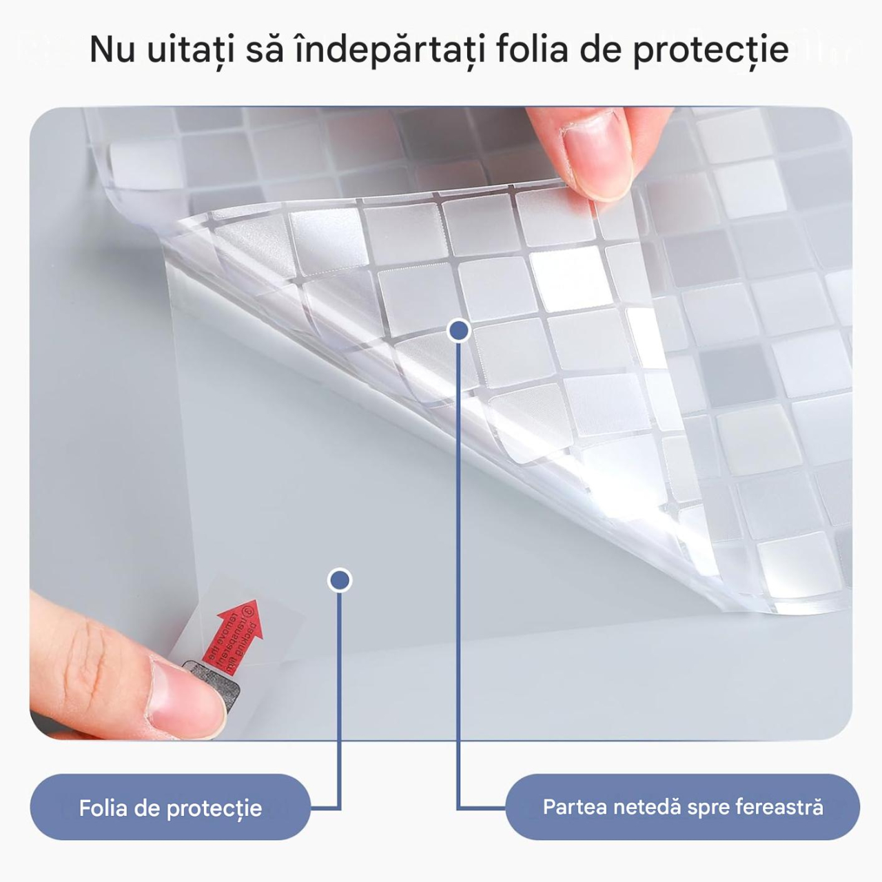 folie geam electrostatica mozaic sablat alb MaffStuff [12]