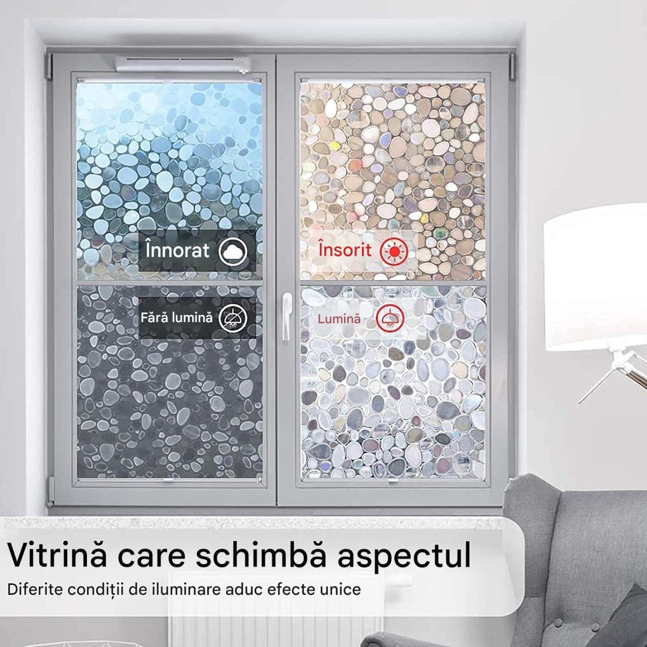 folie geam electrostatica model pietre holografice MaffStuff [13]