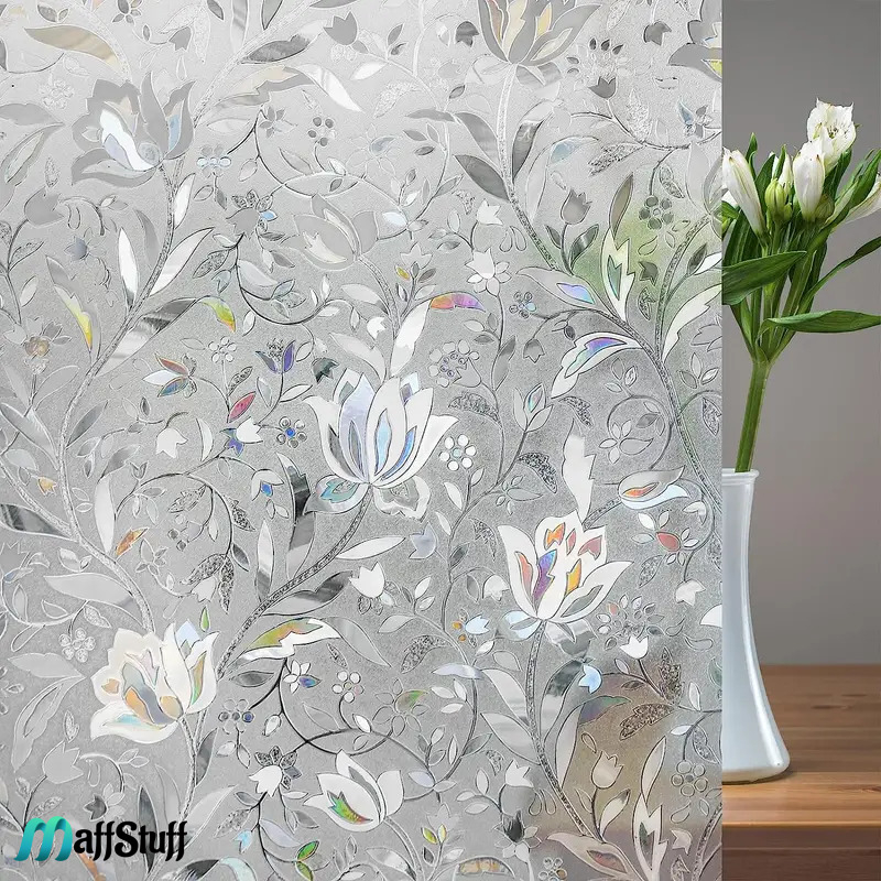 Folie Decorativa Geamuri, Model Floral Lalea 3D, Folie Decorativa Pentru Geam Folie autocolanta geam Folie Geam Folie autocolanta geam termopan Folie geam sa nu se vada din exterior Folie geam termopan sa nu se vada in casa Folie adeziva pentru geam [15]