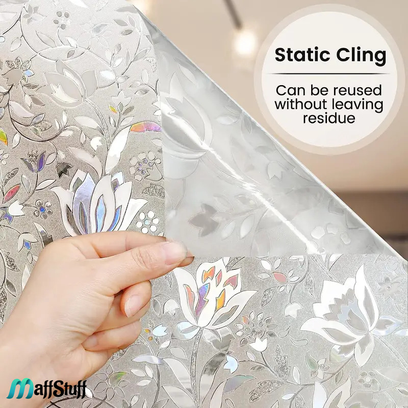 Folie Decorativa Geamuri, Model Floral Lalea 3D, Folie Decorativa Pentru Geam Folie autocolanta geam Folie Geam Folie autocolanta geam termopan Folie geam sa nu se vada din exterior Folie geam termopan sa nu se vada in casa Folie adeziva pentru geam [4]