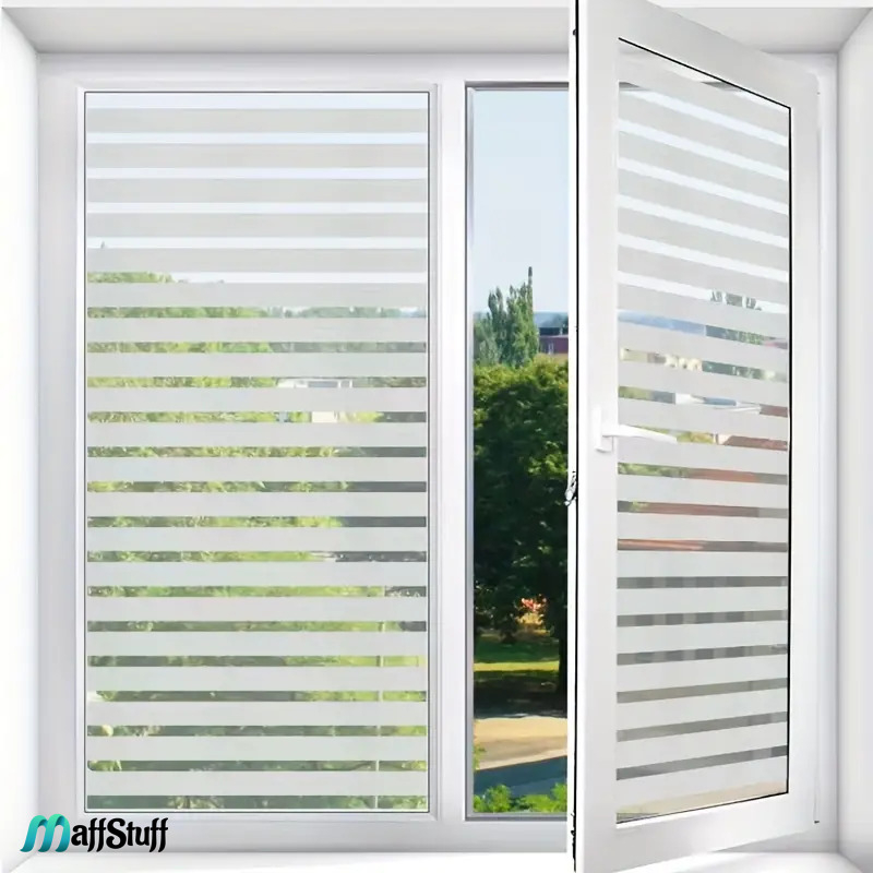 Folie Decorativa Pentru Geam, Dungi Mate Pentru Intimitate si Protectie Solara, Folie Decorativa Pentru Geam Folie autocolanta geam Folie Geam Folie autocolanta geam termopan Folie geam sa nu se vada din exterior Folie geam termopan sa nu se vada in casa Folie sablata Folie mata pentru geam Folie adeziva pentru geam [26]