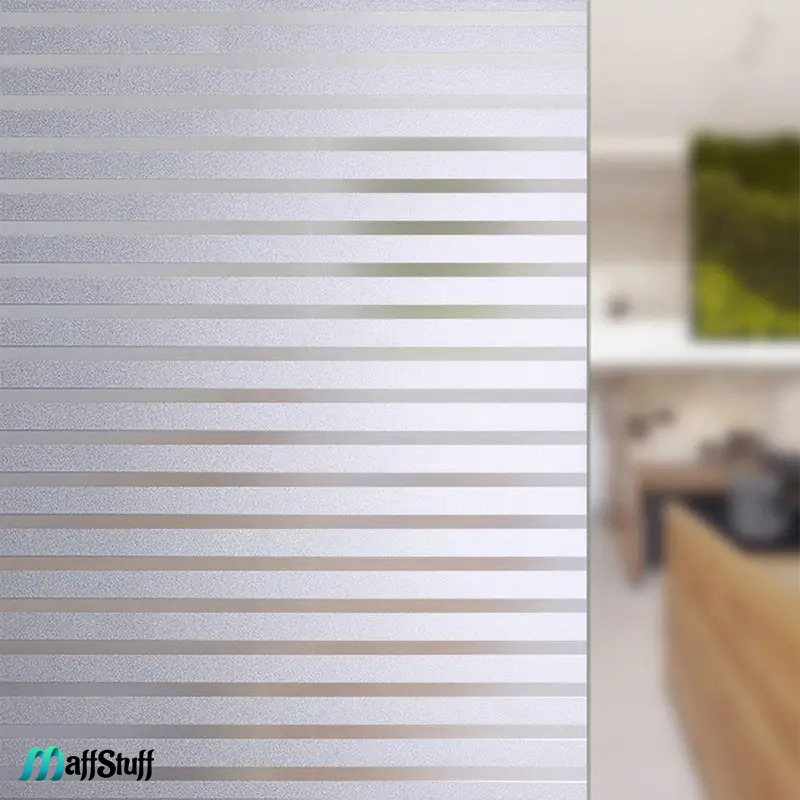 Folie Decorativa Pentru Geam, Dungi Mate Pentru Intimitate si Protectie Solara, Folie Decorativa Pentru Geam Folie autocolanta geam Folie Geam Folie autocolanta geam termopan Folie geam sa nu se vada din exterior Folie geam termopan sa nu se vada in casa Folie sablata Folie mata pentru geam Folie adeziva pentru geam [11]