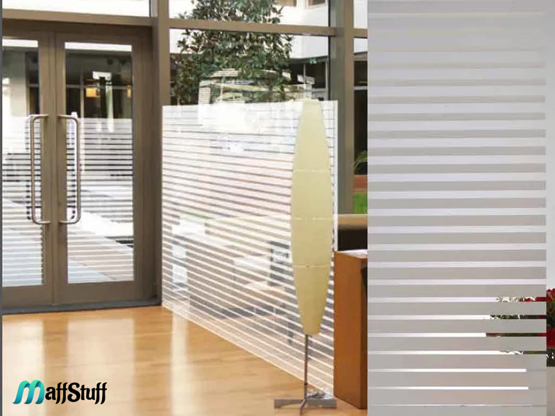 Folie Decorativa Pentru Geam, Dungi Mate Pentru Intimitate si Protectie Solara, Folie Decorativa Pentru Geam Folie autocolanta geam Folie Geam Folie autocolanta geam termopan Folie geam sa nu se vada din exterior Folie geam termopan sa nu se vada in casa Folie sablata Folie mata pentru geam Folie adeziva pentru geam [9]