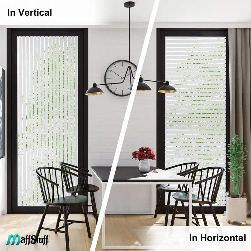 Folie Decorativa Pentru Geam, Dungi Mate Pentru Intimitate si Protectie Solara, Folie Decorativa Pentru Geam Folie autocolanta geam Folie Geam Folie autocolanta geam termopan Folie geam sa nu se vada din exterior Folie geam termopan sa nu se vada in casa Folie sablata Folie mata pentru geam Folie adeziva pentru geam [20]