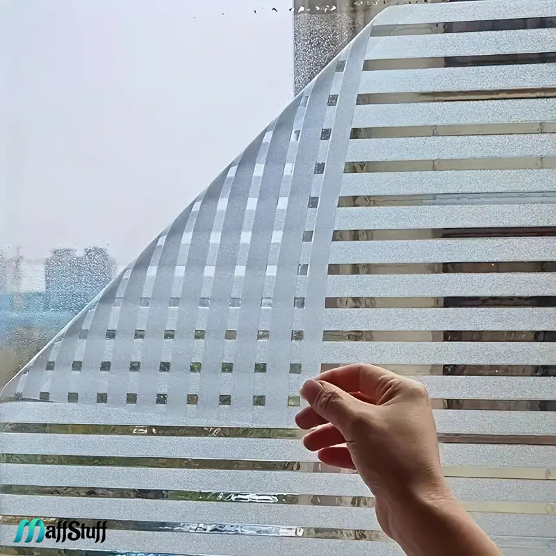 Folie Decorativa Pentru Geam, Dungi Mate Pentru Intimitate si Protectie Solara, Folie Decorativa Pentru Geam Folie autocolanta geam Folie Geam Folie autocolanta geam termopan Folie geam sa nu se vada din exterior Folie geam termopan sa nu se vada in casa Folie sablata Folie mata pentru geam Folie adeziva pentru geam [16]