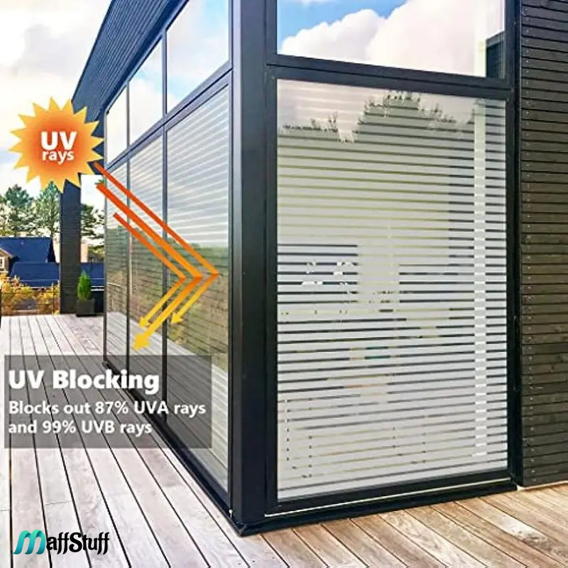 Folie Decorativa Pentru Geam, Dungi Mate Pentru Intimitate si Protectie Solara, Folie Decorativa Pentru Geam Folie autocolanta geam Folie Geam Folie autocolanta geam termopan Folie geam sa nu se vada din exterior Folie geam termopan sa nu se vada in casa Folie sablata Folie mata pentru geam Folie adeziva pentru geam [14]