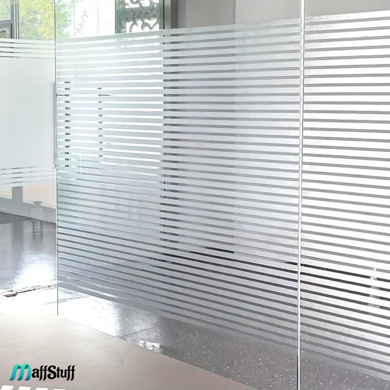 Folie Decorativa Pentru Geam, Dungi Mate Pentru Intimitate si Protectie Solara, Folie Decorativa Pentru Geam Folie autocolanta geam Folie Geam Folie autocolanta geam termopan Folie geam sa nu se vada din exterior Folie geam termopan sa nu se vada in casa Folie sablata Folie mata pentru geam Folie adeziva pentru geam [22]