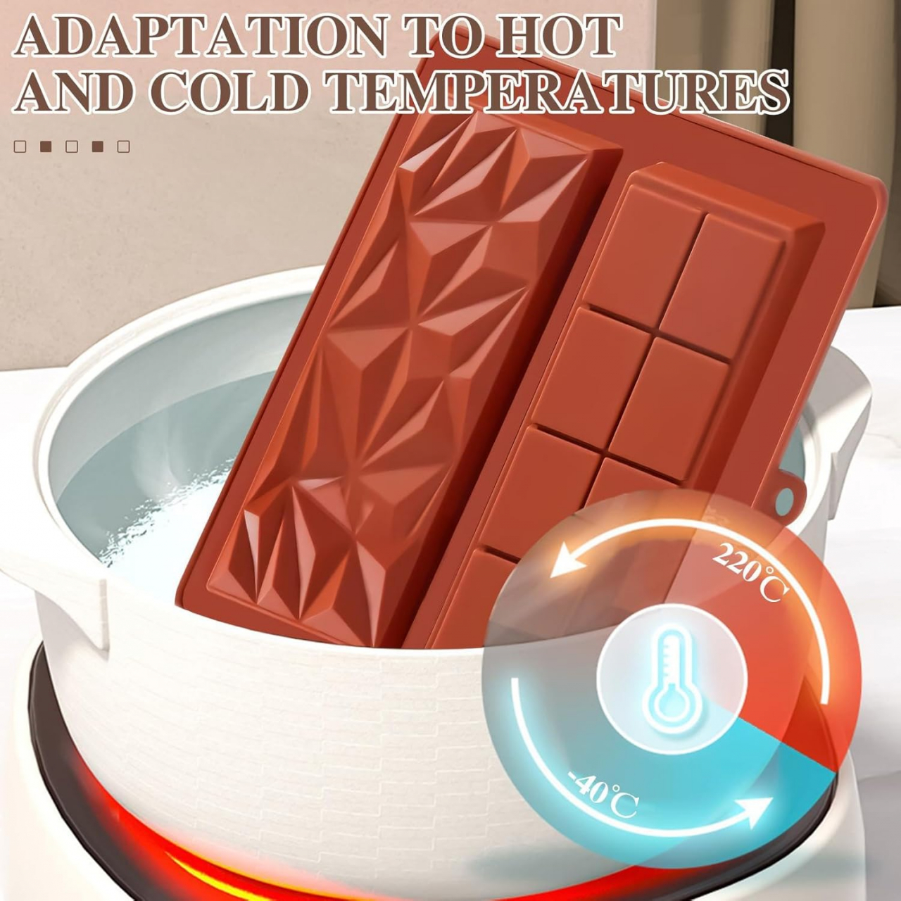 Formă Silicon Ciocolată Dubai – 25x13 cm, Maro, Ideală pentru Deserturi Fine [6]