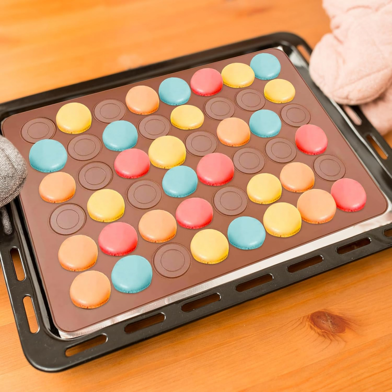 Formă Silicon pentru Macarons – Tavă 30 Sloturi, Antiaderentă, Perfectă pentru Prăjituri [16]