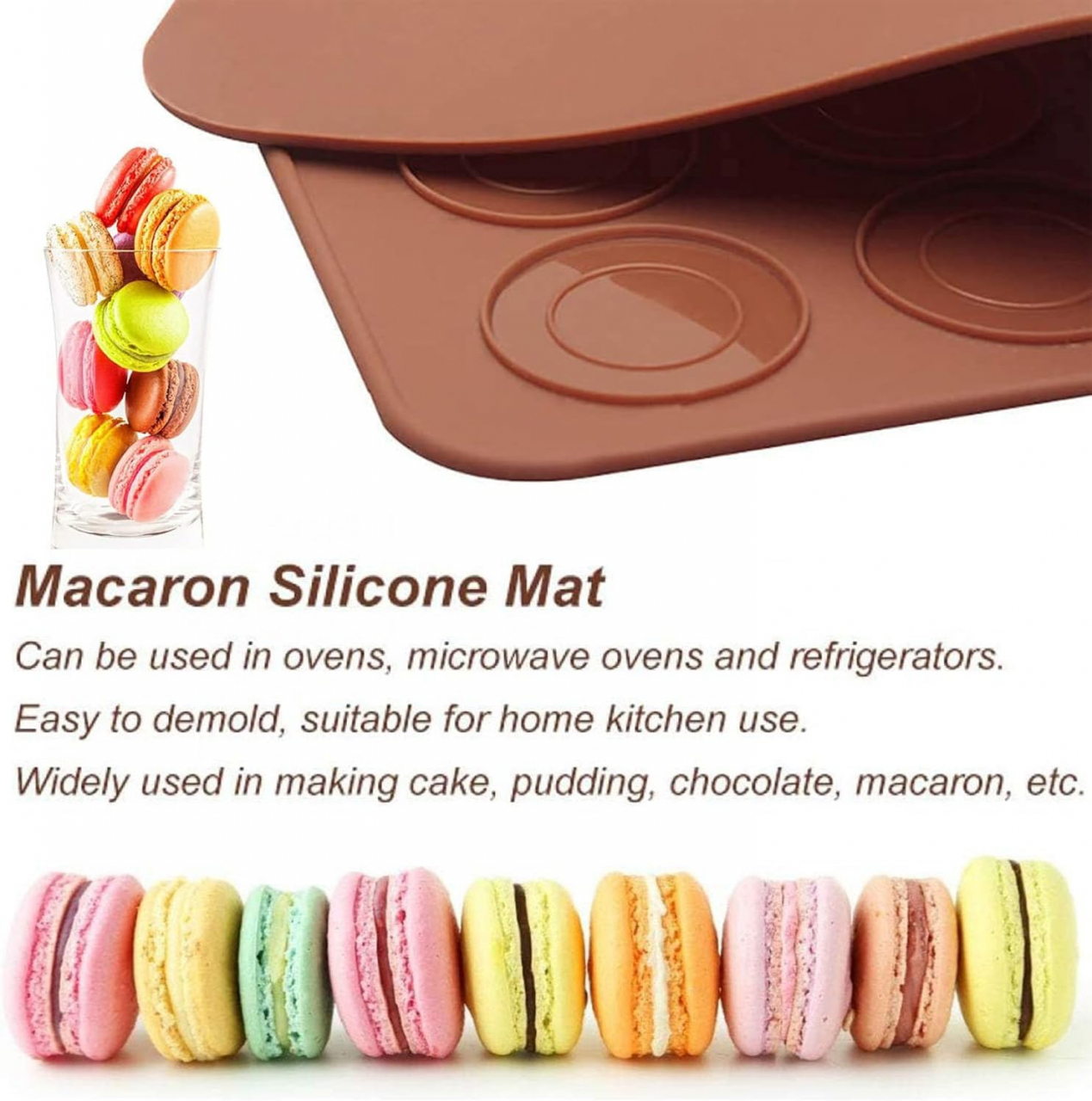 Formă Silicon pentru Macarons – Tavă 30 Sloturi, Antiaderentă, Perfectă pentru Prăjituri [17]