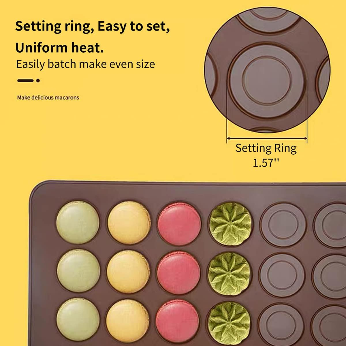 Formă Silicon pentru Macarons – Tavă 30 Sloturi, Antiaderentă, Perfectă pentru Prăjituri [18]