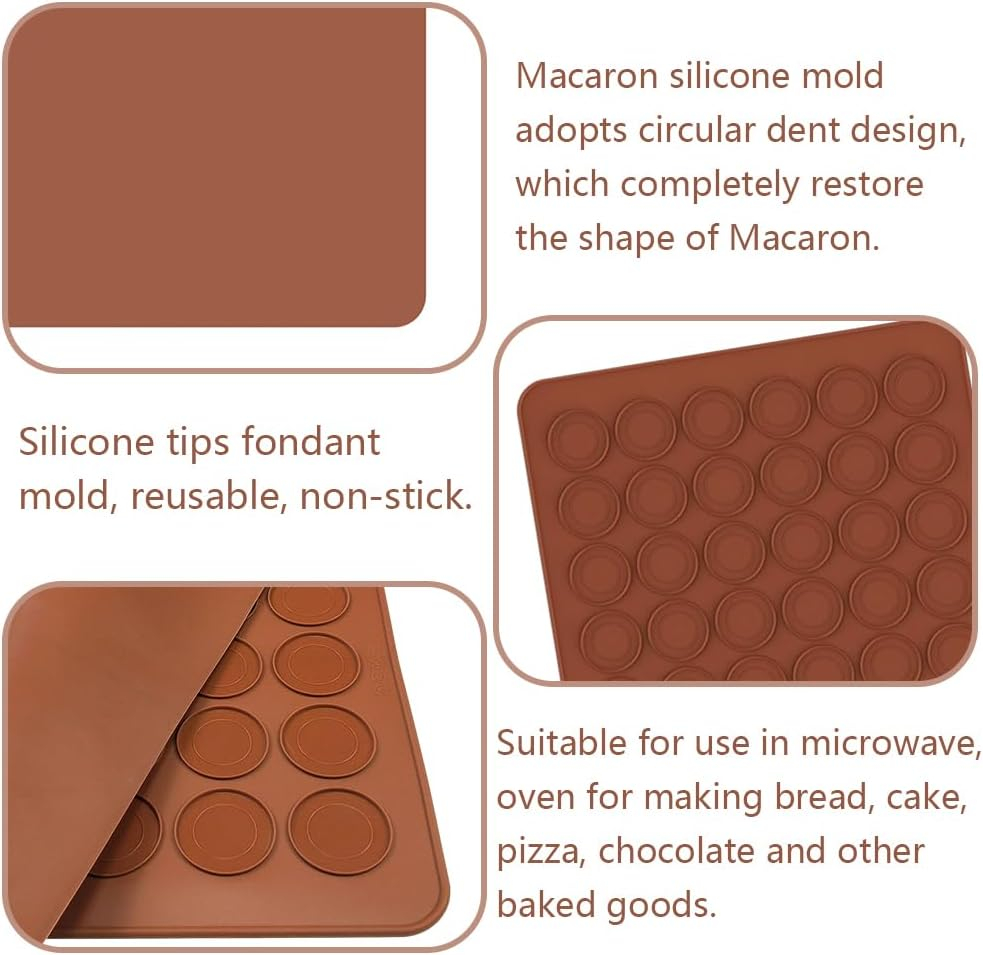 Formă Silicon pentru Macarons – Tavă 30 Sloturi, Antiaderentă, Perfectă pentru Prăjituri [13]