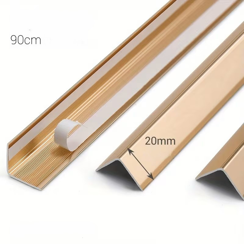 Protector colț perete aluminiu auriu 20x20mm set 3 bucăți [3]