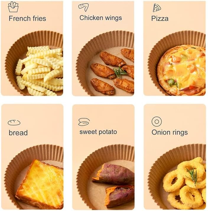 Hârtie de Copt pentru Air Fryer – Set 50 Bucăți, Antiaderentă și Termorezistentă [6]