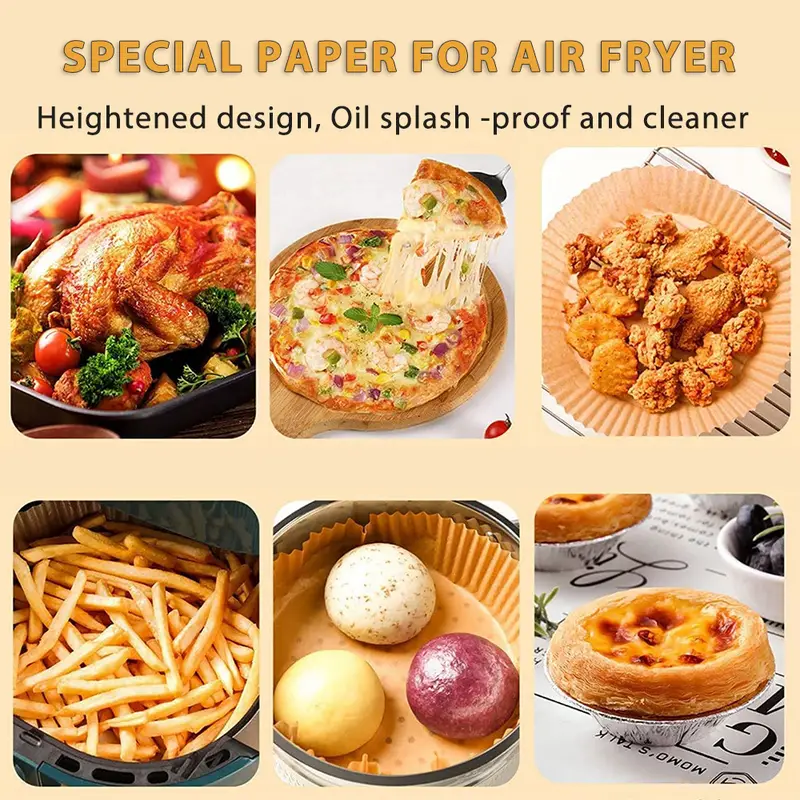 Hârtie de Copt pentru Air Fryer – Set 50 Bucăți, Antiaderentă și Termorezistentă [13]