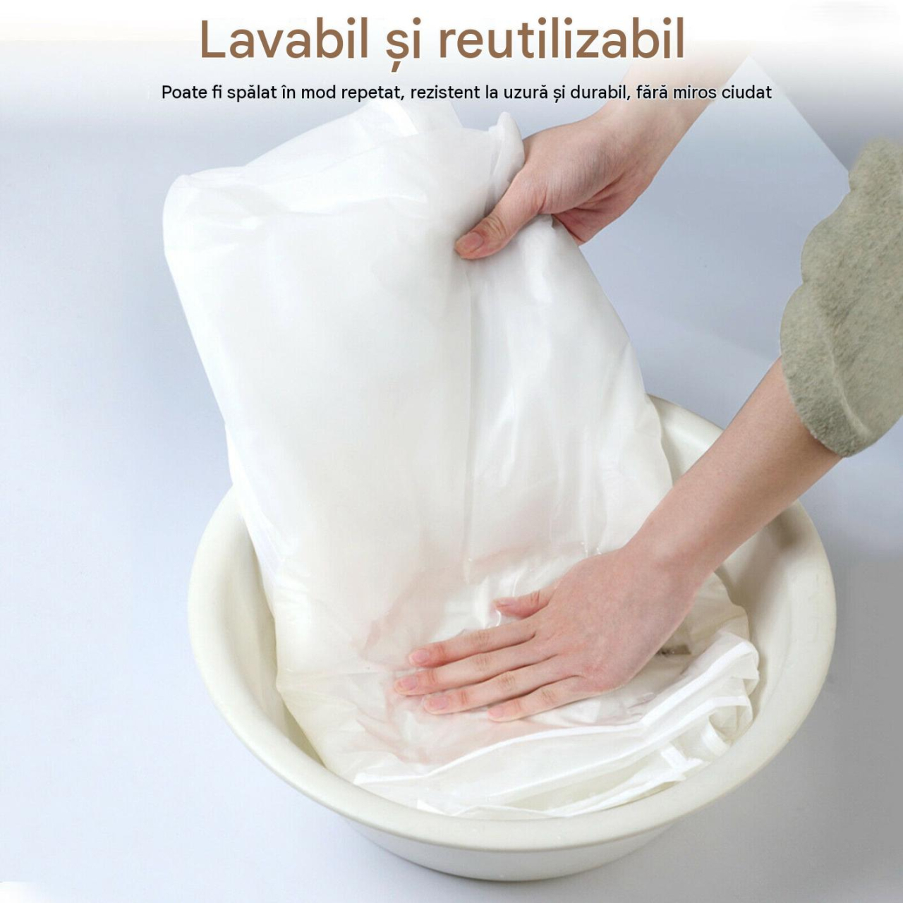 Husă protecție haine PEVA 50 × 60 × 150 cm alb semitransparent MaffStuff [6]
