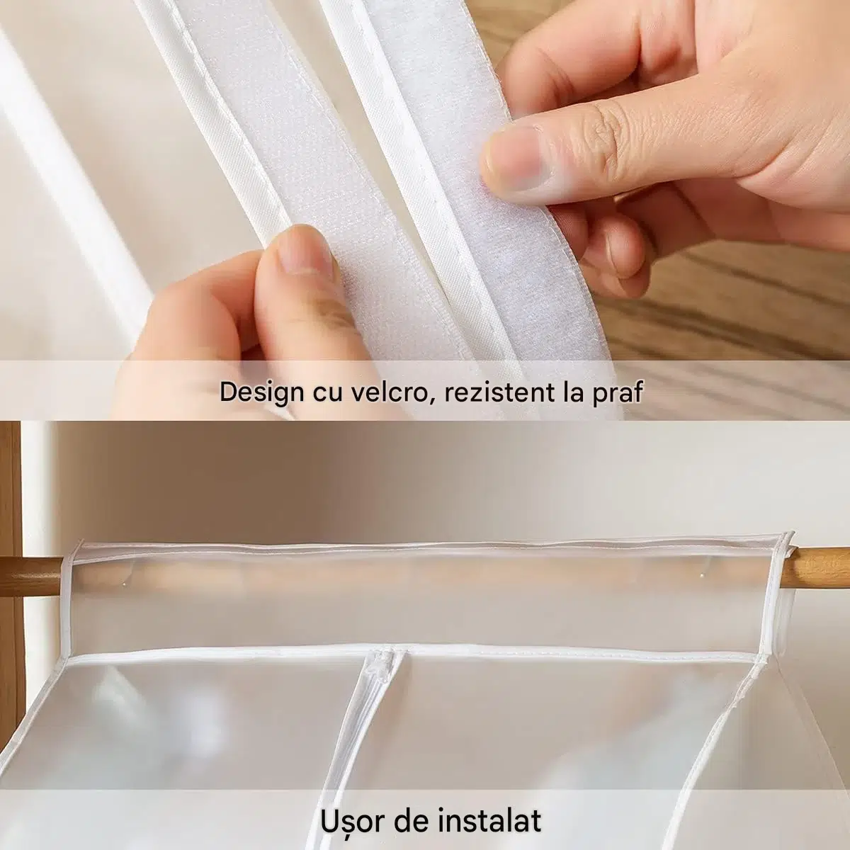 Husă protecție haine PEVA 50 × 80 × 90 cm alb semitransparent MaffStuff [6]