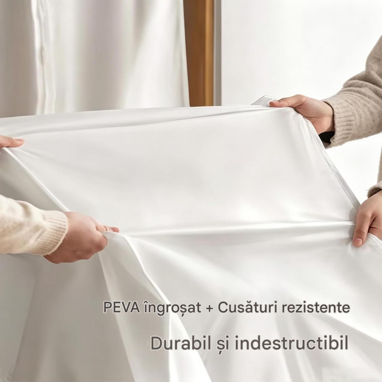 Husă protecție haine PEVA 50 × 80 × 90 cm alb semitransparent MaffStuff [3]
