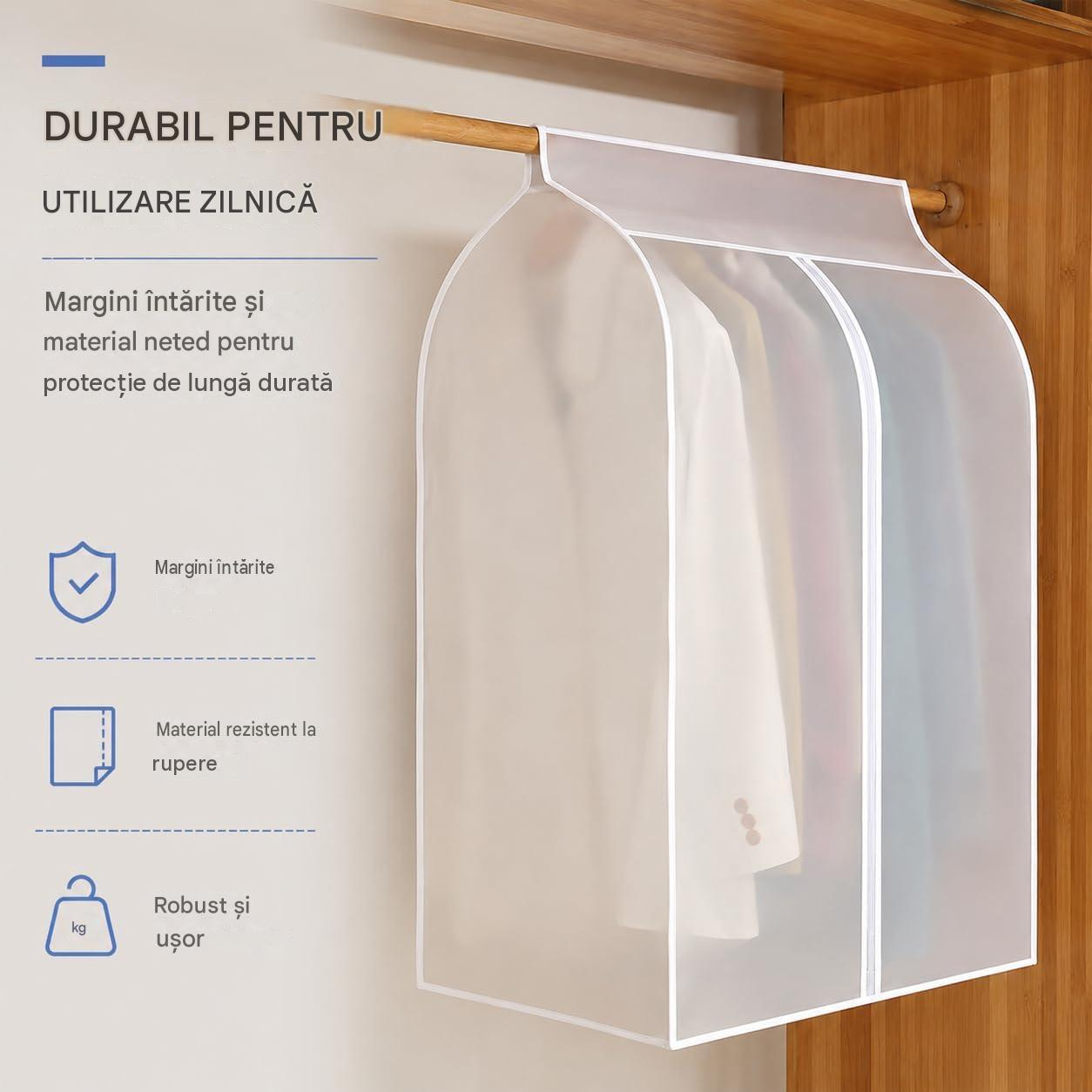 Husă protecție haine PEVA 50 × 80 × 90 cm alb semitransparent MaffStuff [10]