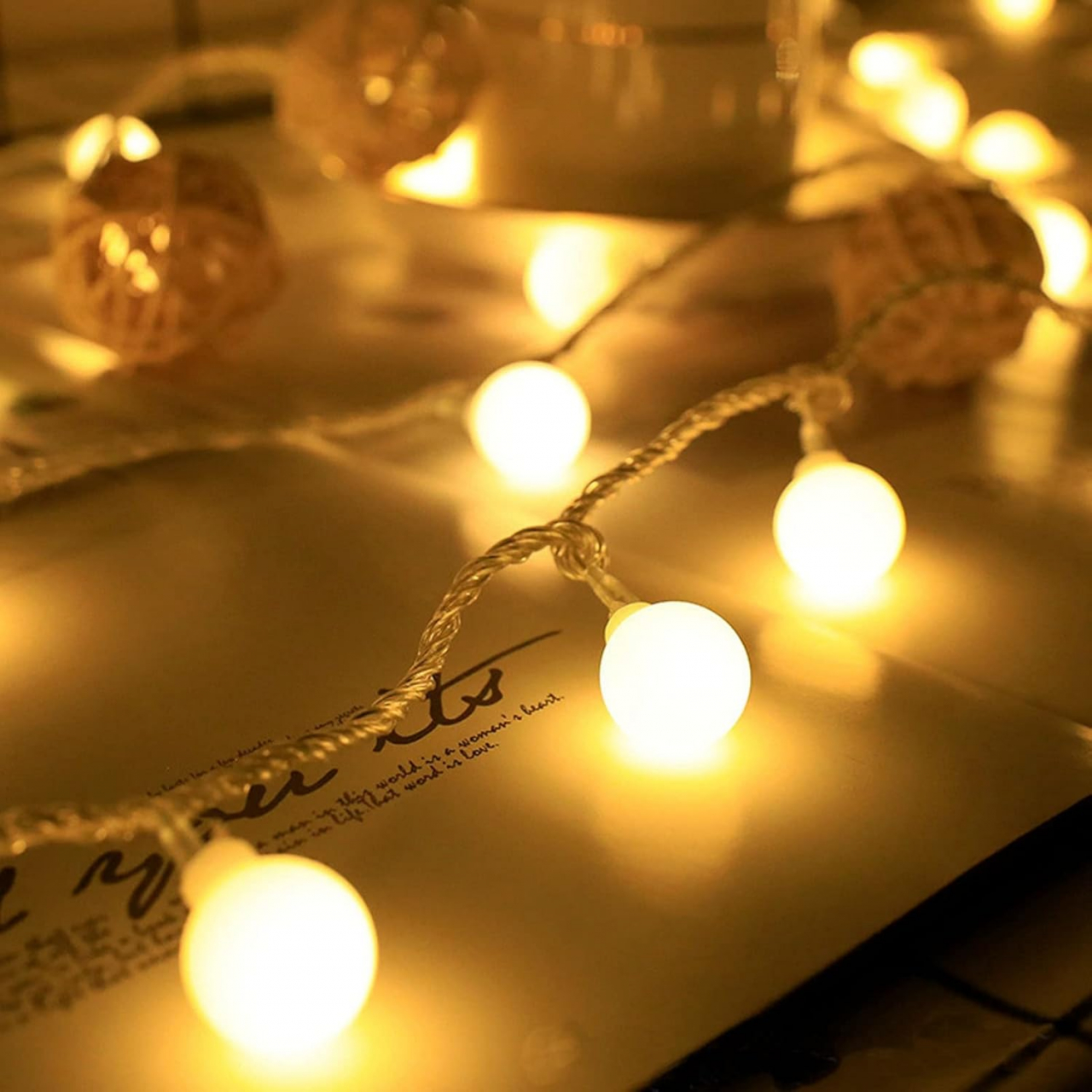 Instalație Becuri LED 6m, 40 LED-uri Lumină Caldă – Decor Terasă, Grădină, Cameră [2]