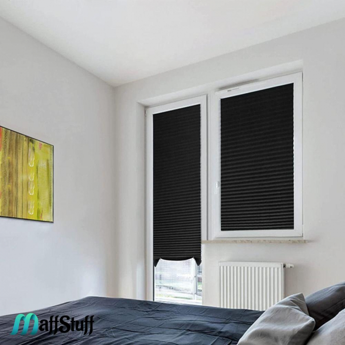 Jaluzea fereastră PVC Jaluzea textilă autoadezivă Prindere ușoară pentru jaluzea Jaluzele decorative pentru ferestre Întunecare ferestre PVC Îmbunătățire ambient interior Înfrumusețare fereastră PVC [6]