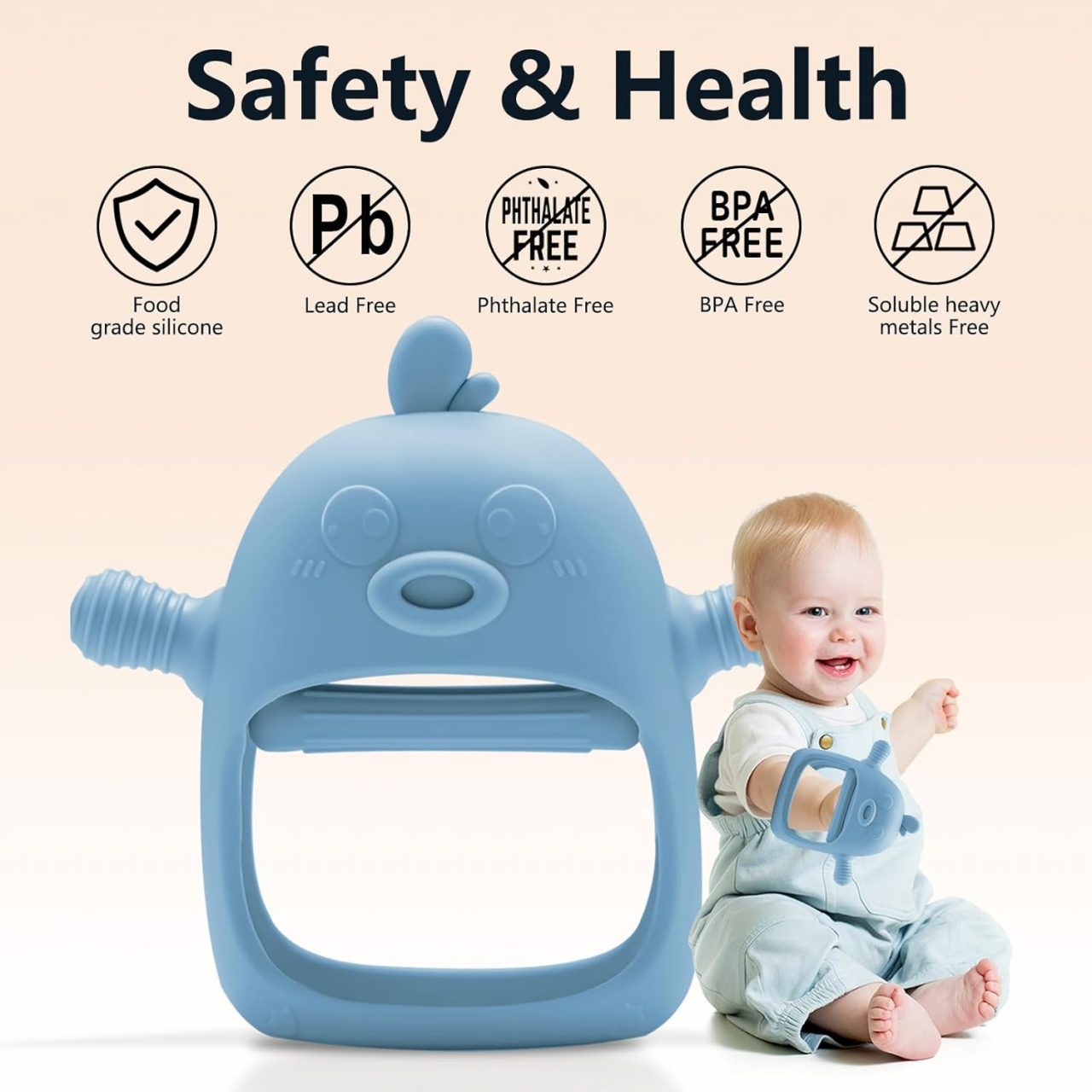 Jucărie Dentiție Bebeluși – Silicon Moale, Fără BPA, Multicolor [7]