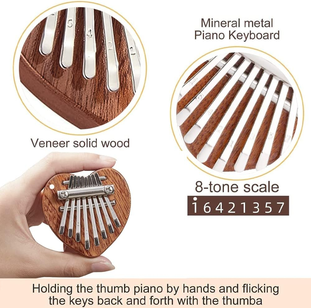 Kalimba din Lemn – Instrument Muzical cu 8 Note, Ideal pentru Relaxare și Hobby [20]