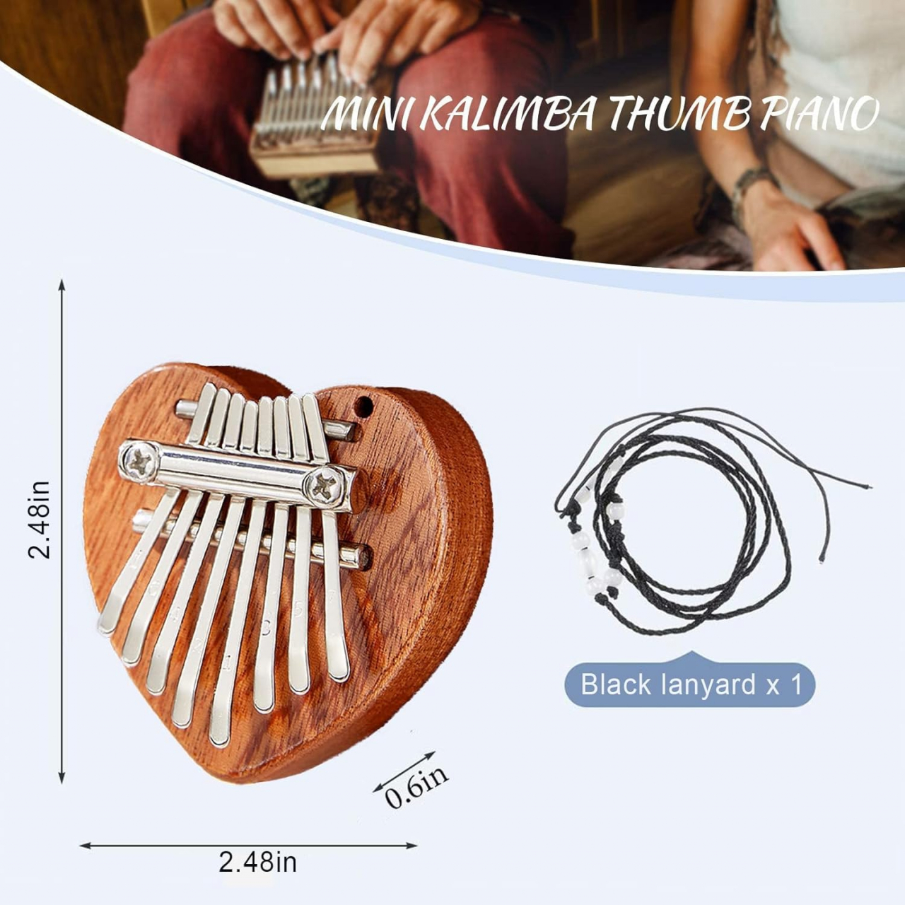 Kalimba din Lemn – Instrument Muzical cu 8 Note, Ideal pentru Relaxare și Hobby [5]