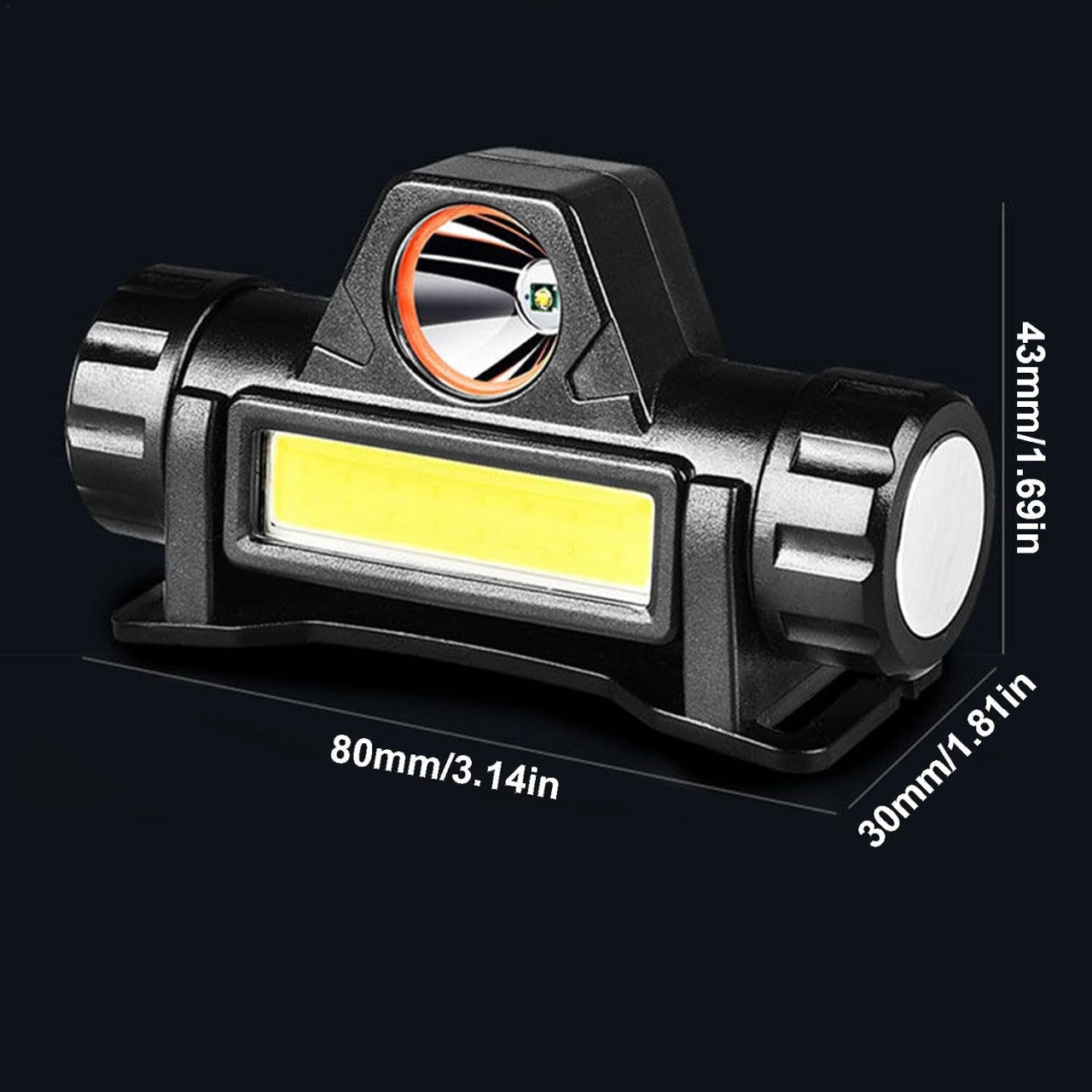 lanterna frontala led reincarcabila usb neagra MaffStuff [5]