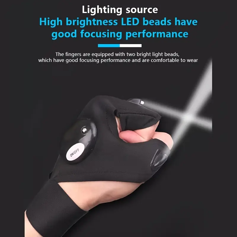 Mănuși Sport cu LED – Vizibilitate Nocturnă, Alergare, Ciclism, Baterii Incluse [3]