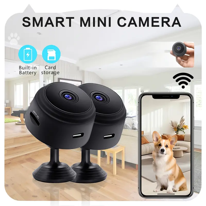 Mini cameră supraveghere wireless WiFi IP HD 1080P – securitate acasă & monitorizare bebeluși [3]