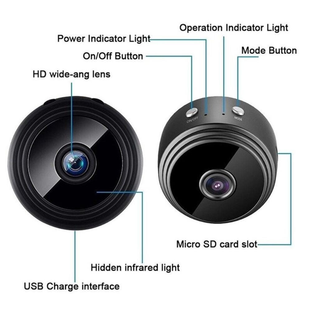 Mini cameră supraveghere wireless WiFi IP HD 1080P – securitate acasă & monitorizare bebeluși [13]