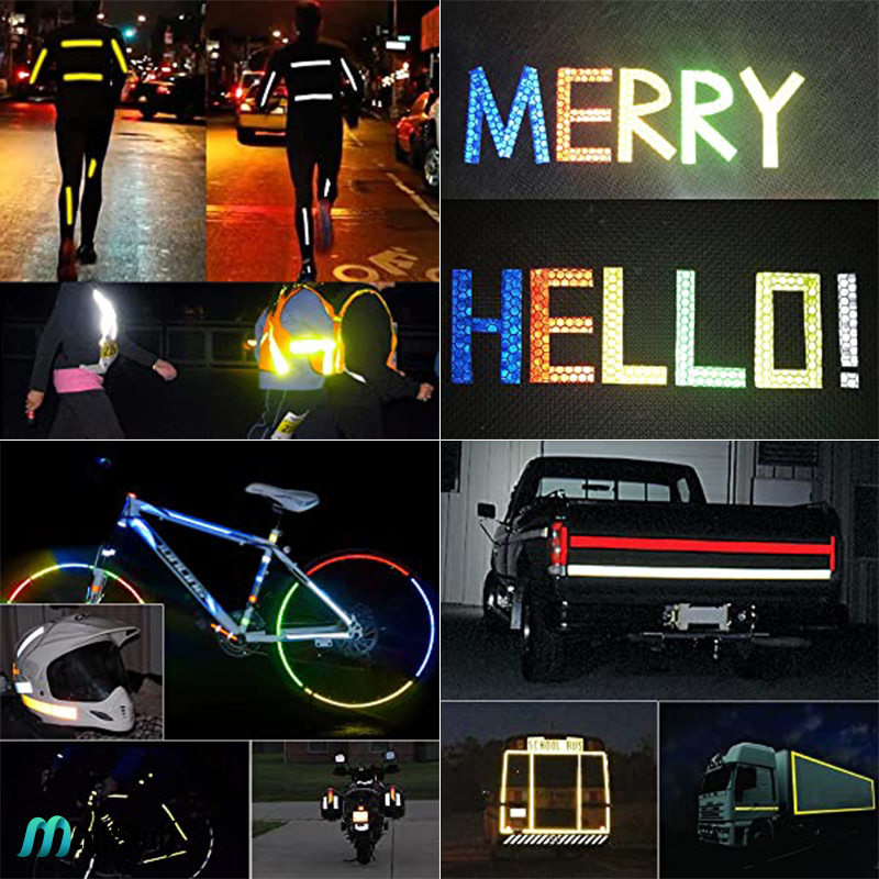 Banda adeziva reflectorizanta multicolor Banda reflectorizanta adeziva tip fagure autocolant reflectorizant multicolor banda reflectorizanta biciclete banda reflectorizanta haine banda reflectorizanta auto [11]