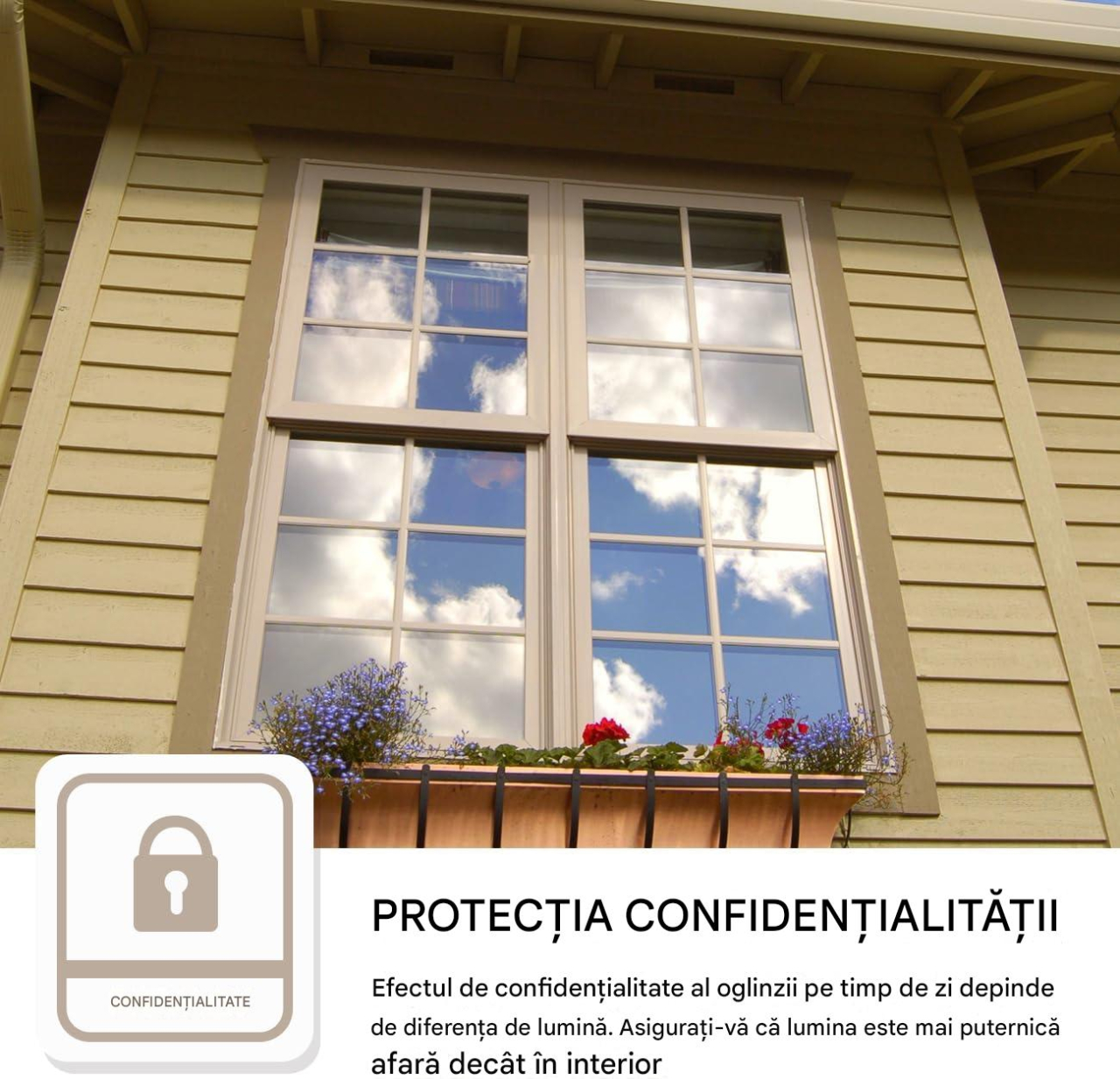 folie geam efect oglinda protectie solara argintiu MaffStuff [11]