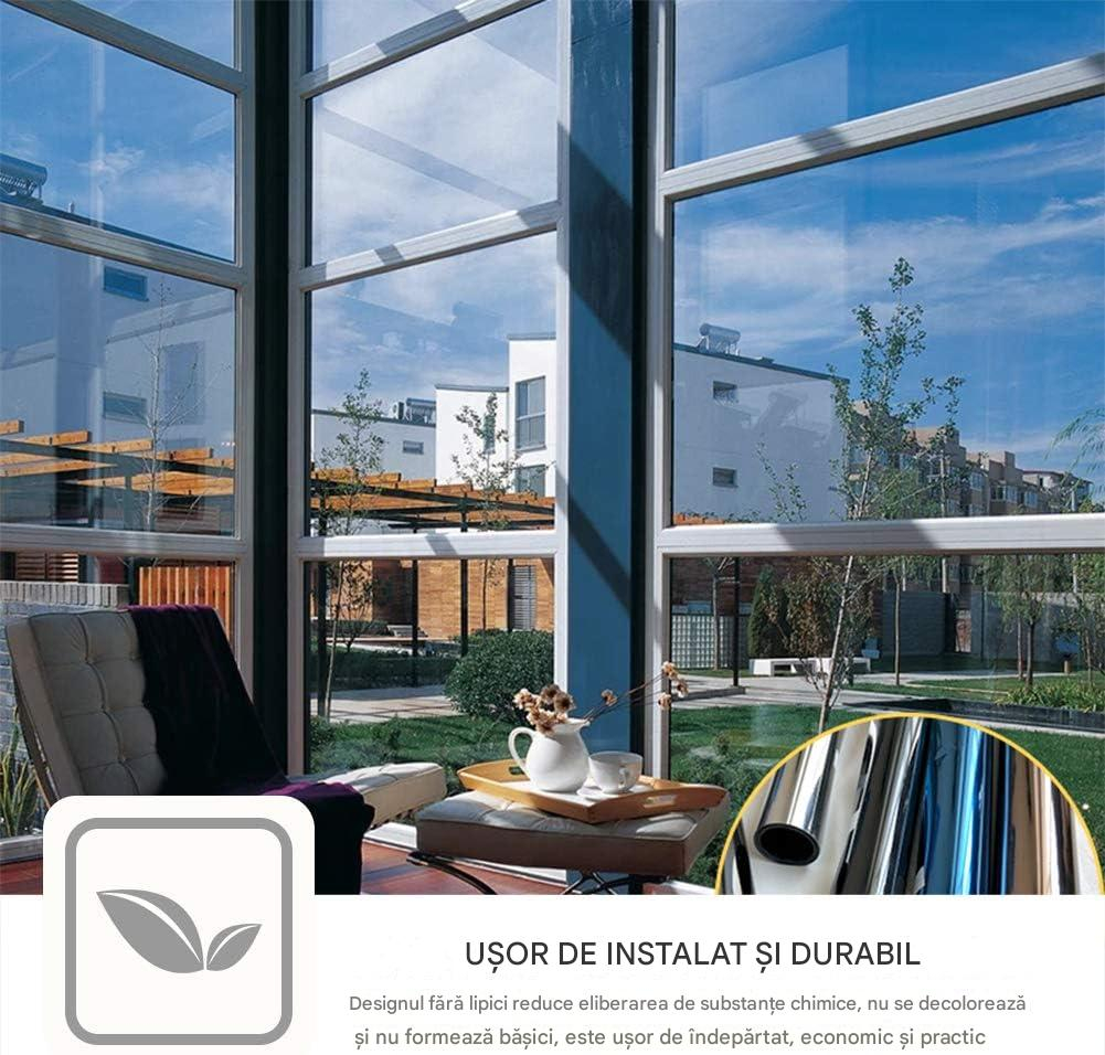 folie geam efect oglinda protectie solara argintiu MaffStuff [15]