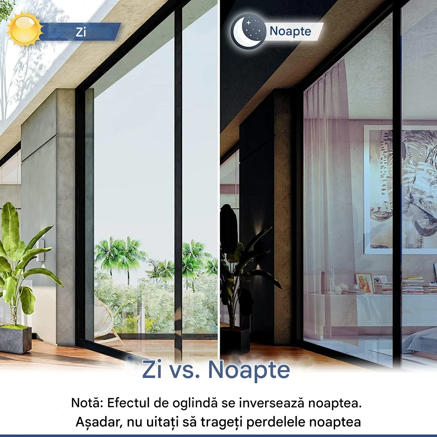 folie geam efect oglinda protectie solara argintiu MaffStuff [20]